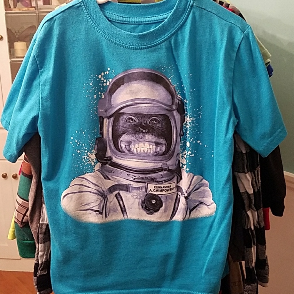 Faded Glory astronaut chimp t-shirt